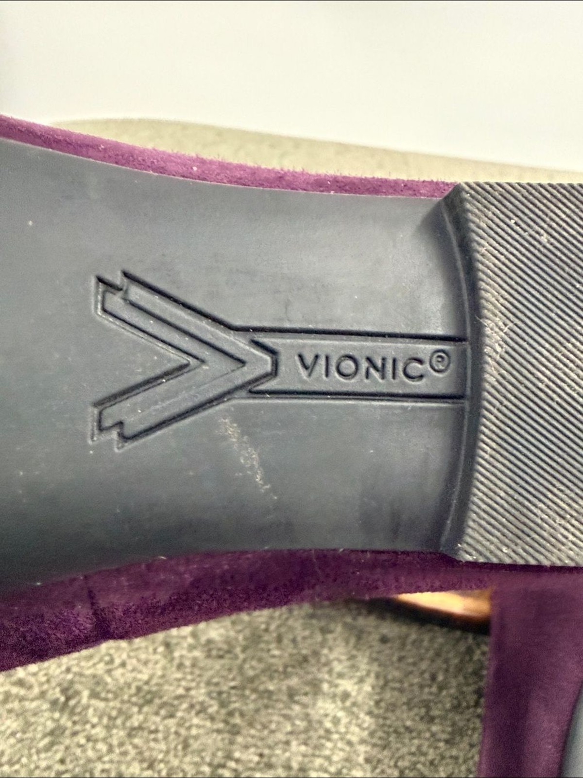 Vionic Shoes Wm 9 Klara Plum Purple Suede Ballet Flats Bow Tie Pretty Classic