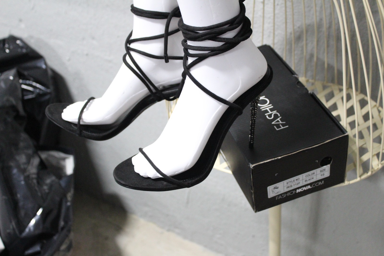 Women’s Fashion Nova heels Black Strappy Size 10