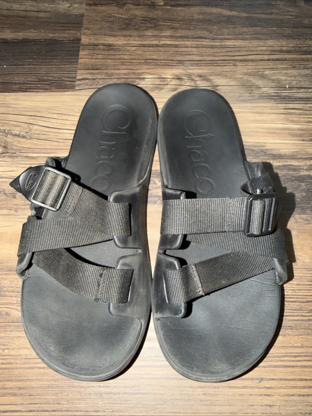CHACO WOMENS CHILLOS SLIDE SANDALS BLACK SIZE 10