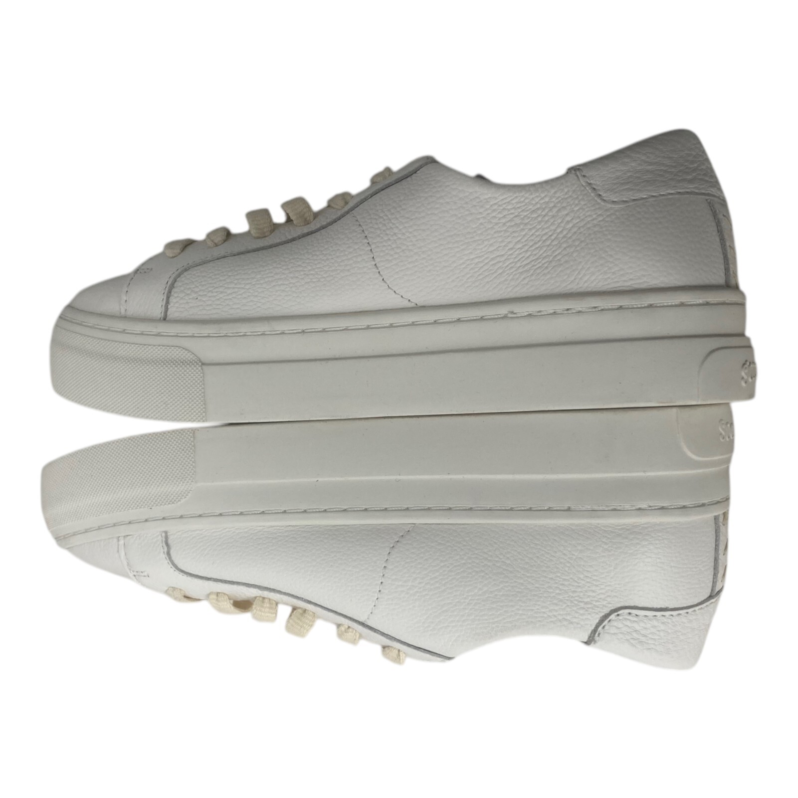 Soludos White Leather Sneakers Women’s Size 7 Ibiza Platform Shoes NEW