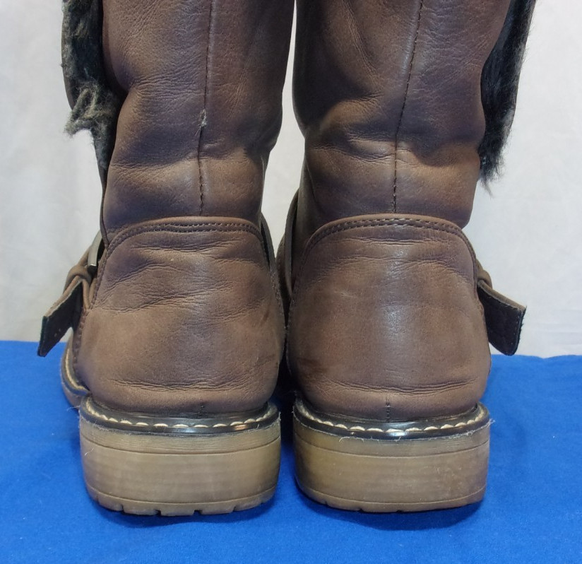 DESIGNER PATRIZIA by SPRING STEP FAUX FUR LINED WARM WINTER BROWN BOOTS SIZE 7.5