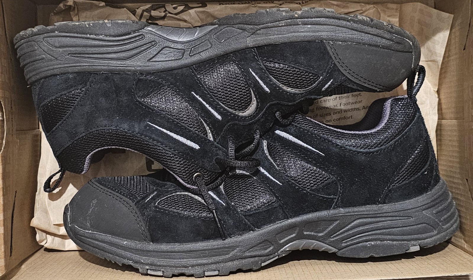 Size 10 Propet Womens Black Walking Shoes Athletic Hiking Orthopedic Sneaker