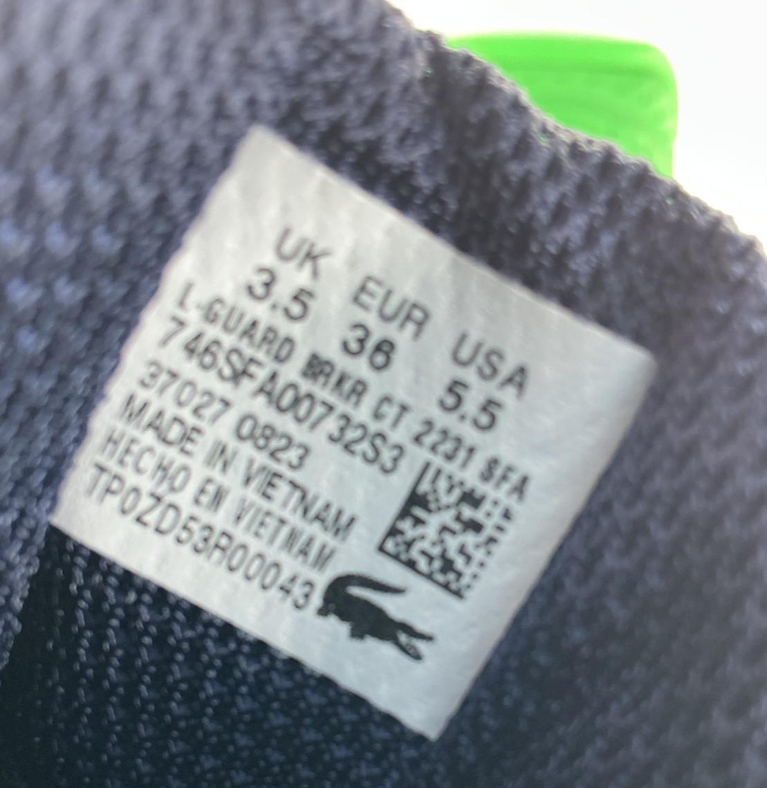 Lacoste L-Guard Women’s Size 5.5 Navy/Green Sneakers NWOB