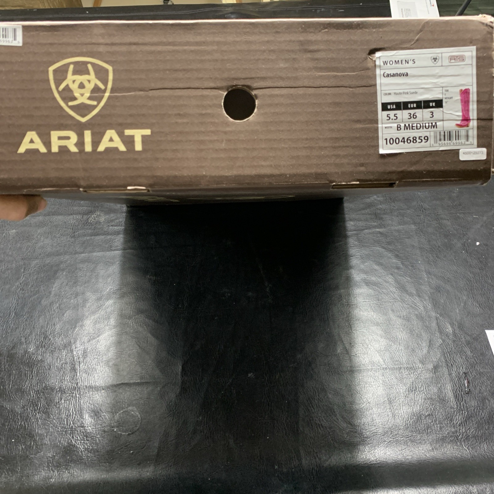 Cowgirl boots Pink Ariat Casanova size 5.5 New In Box Toe X Height 16”