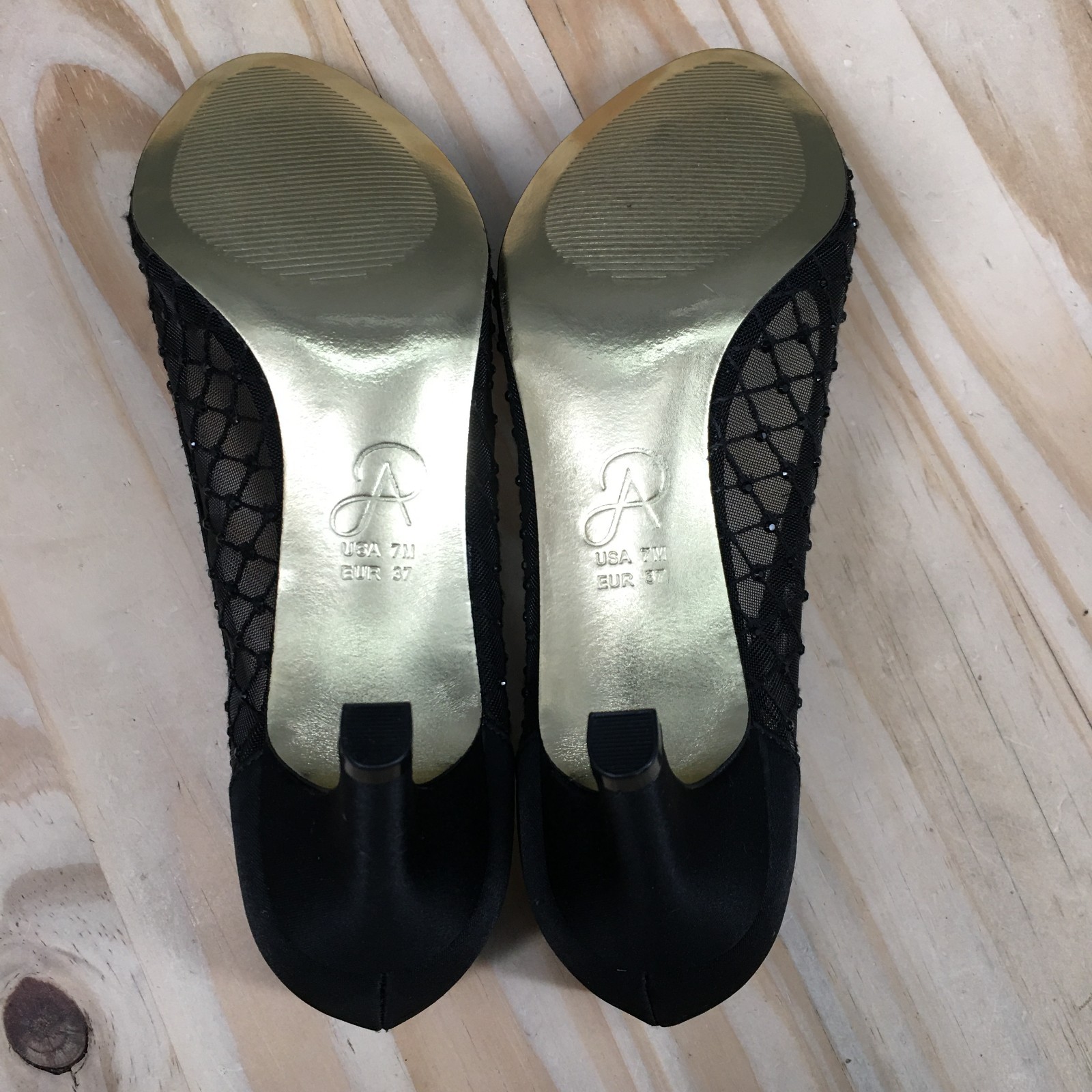 Adrianna Papell Heels Womens 7 M Jamie Slip On Peep Toe Kitten Pumps Black