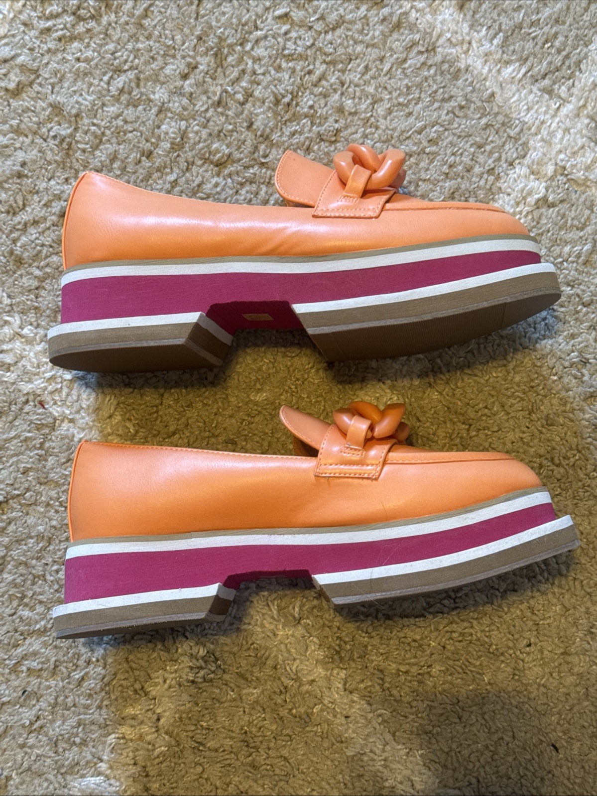COCONUTS by Matisse Madison Slip On Platform Loafers Womens Orange Size 6M