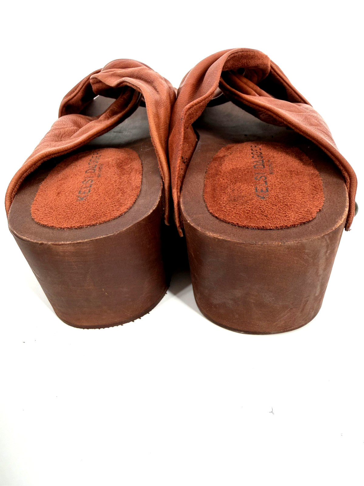 Kelsi Dagger Brooklyn Sprinter Slides Sandals Rust Cognac 7.5 Twisted Knot NEW