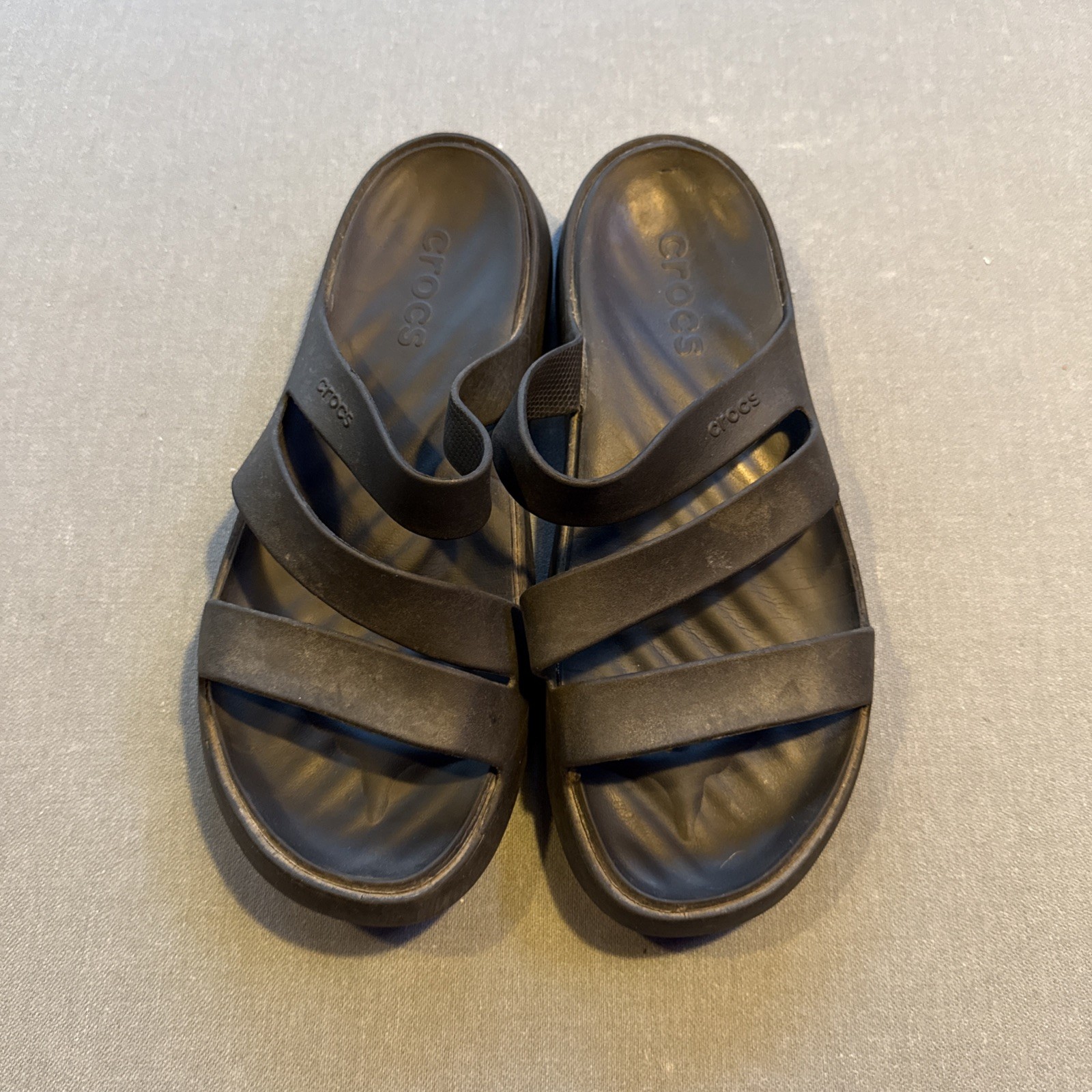 Womens CROCS GETAWAY STRAPPY SLIDE BLACK 209587-001 US W 11