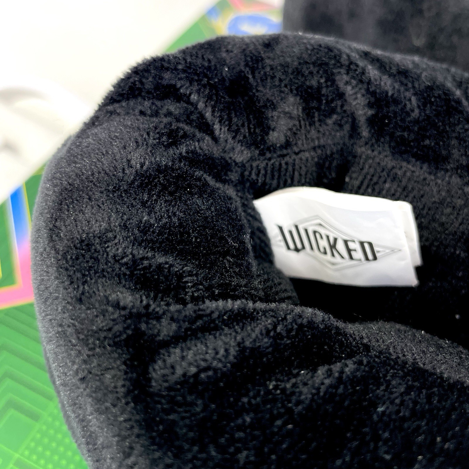 Wicked Elphaba Plush Slippers Womens Black Green Lace NWOB M L XL Broadway