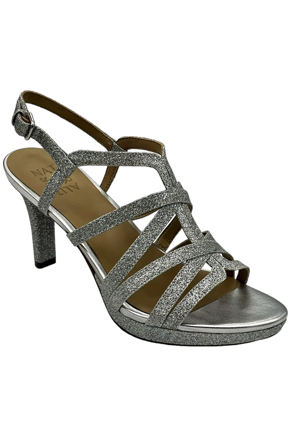 Naturalizer Baylor Strappy Sandals Silver Glitter