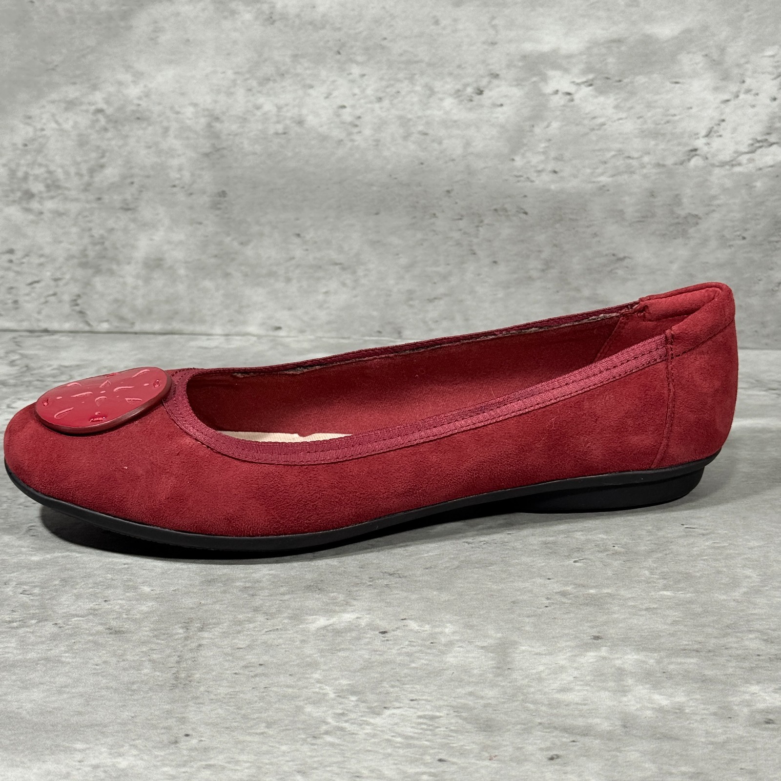 Collection by Clarks Gracelin Zone Red Suede Slip On Ballet Flats Women’s 9.5 W
