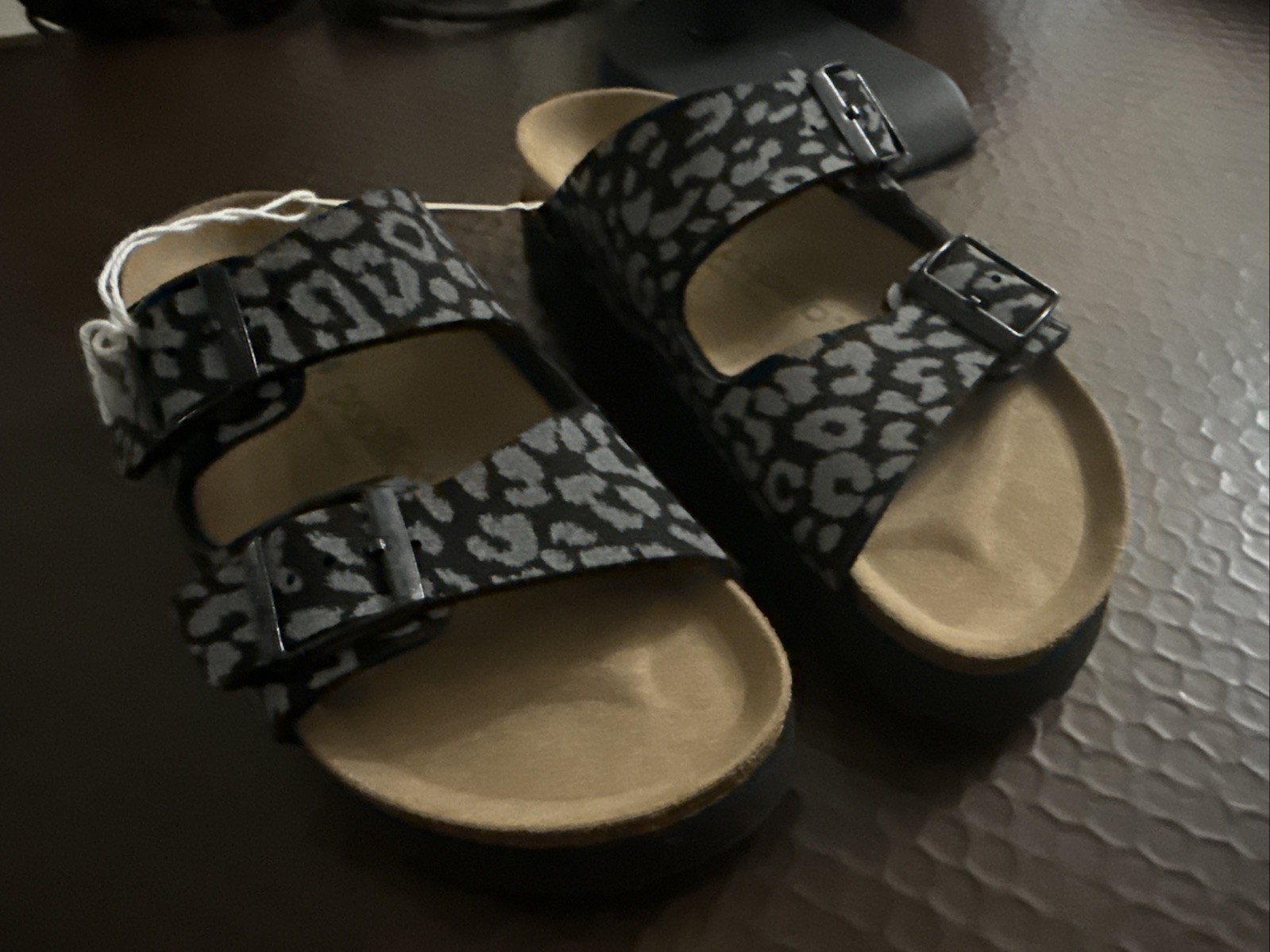 Birkenstock Papillio Vegan Animal Print Black/Gray Slide Sandals EU 36 / 5US W