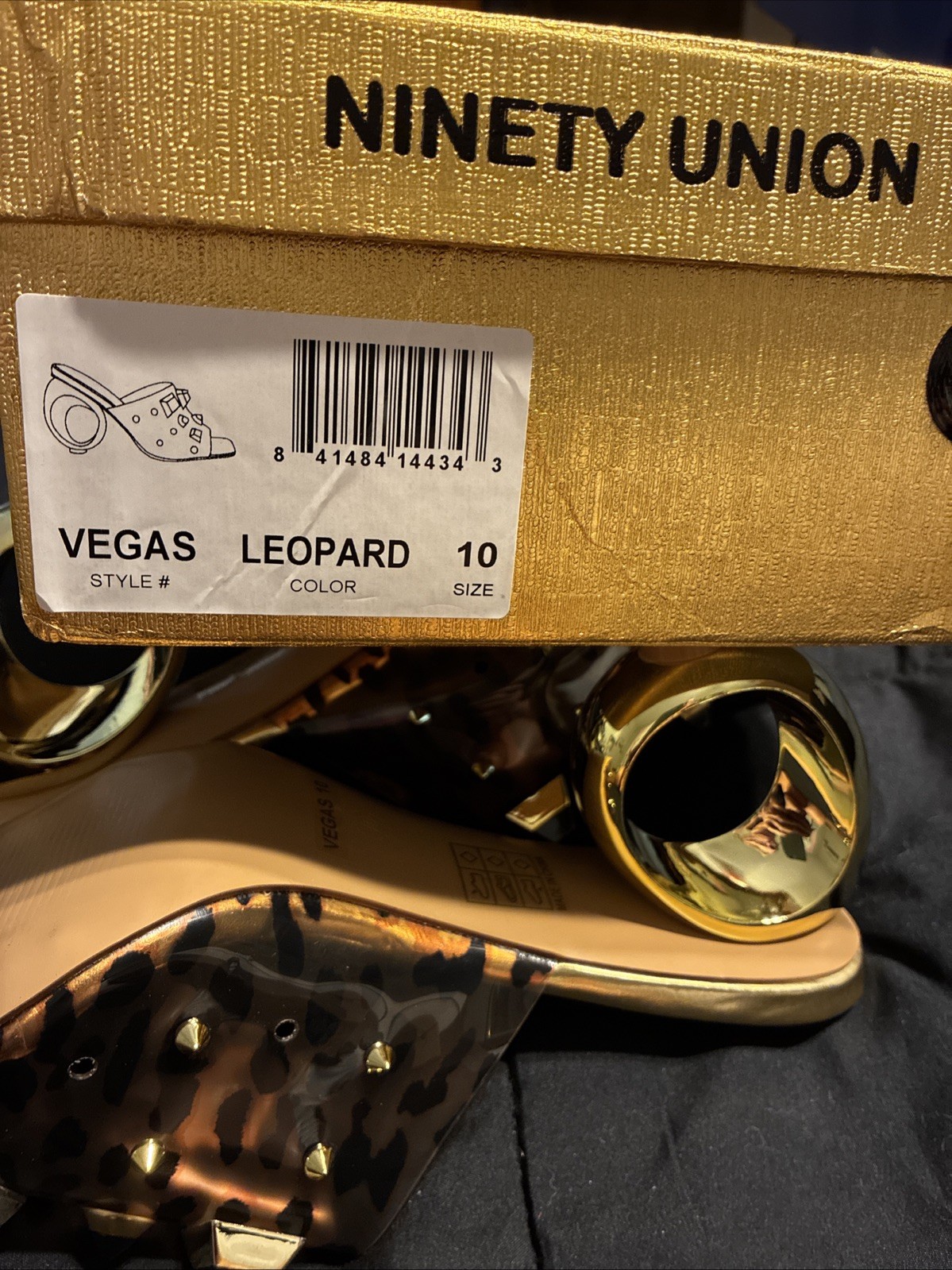 ninety union Ladies Vegas Leopard Heels Size 10
