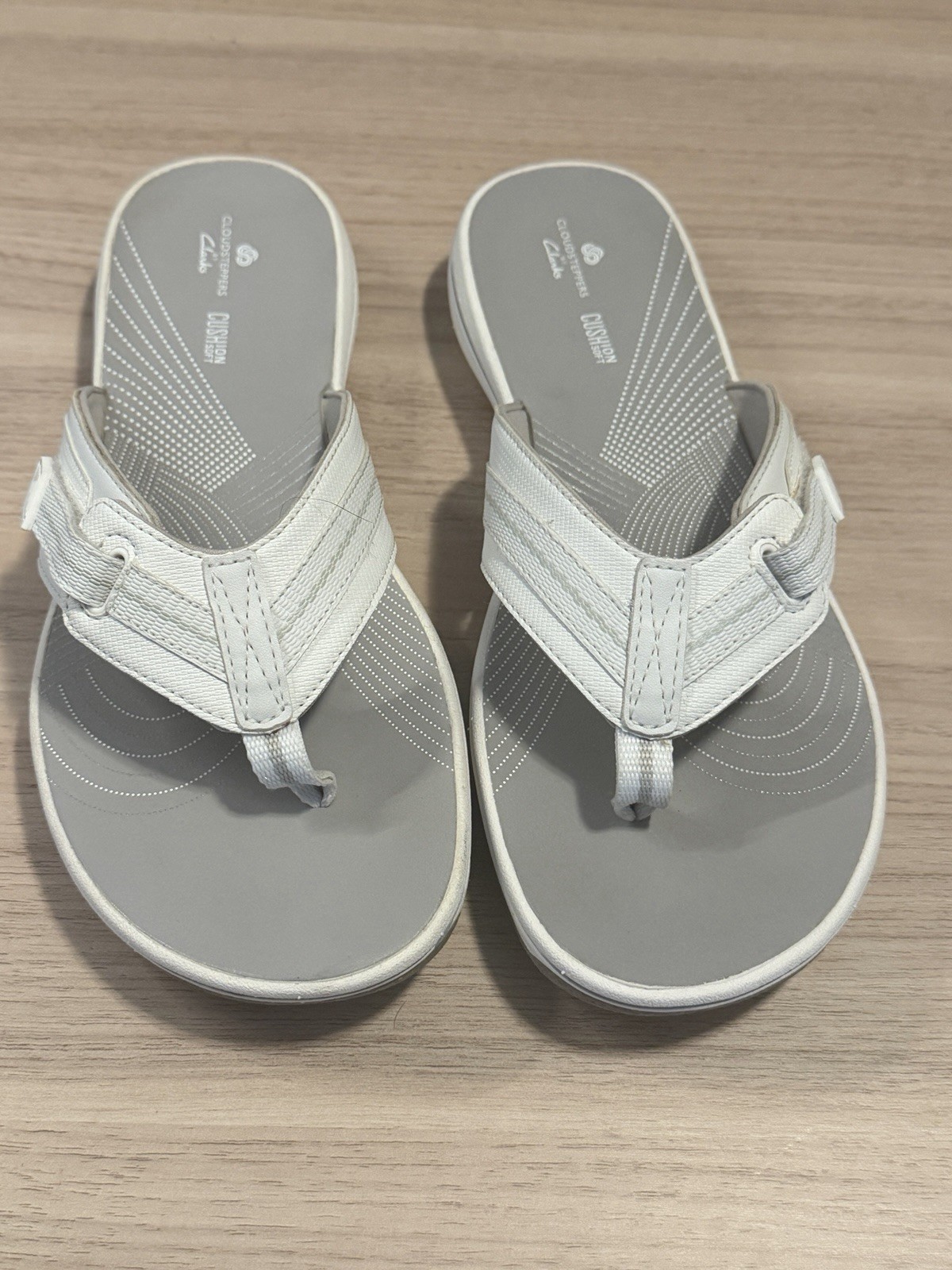 Clarks Cloudsteppers Women’s White Adjustable Strap Sandal Size 9M