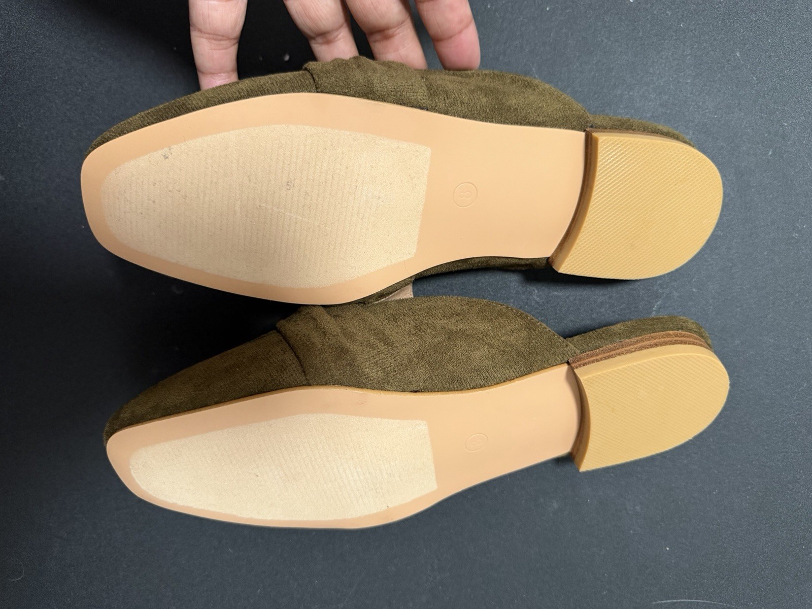 Corkys Footwear Women’s Hey Girl Faux Suede Clingy Shoe Olive Green NWOB Sz 8
