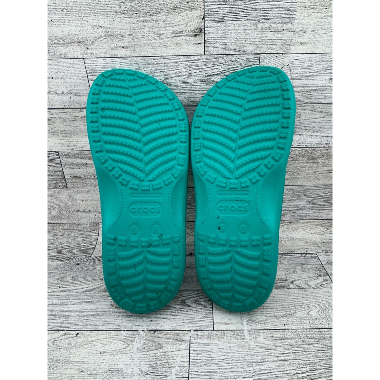 Crocs Athens Flip Flop Sandals Teal Green Mens 6 Womens 8 11999 Croslite Thong
