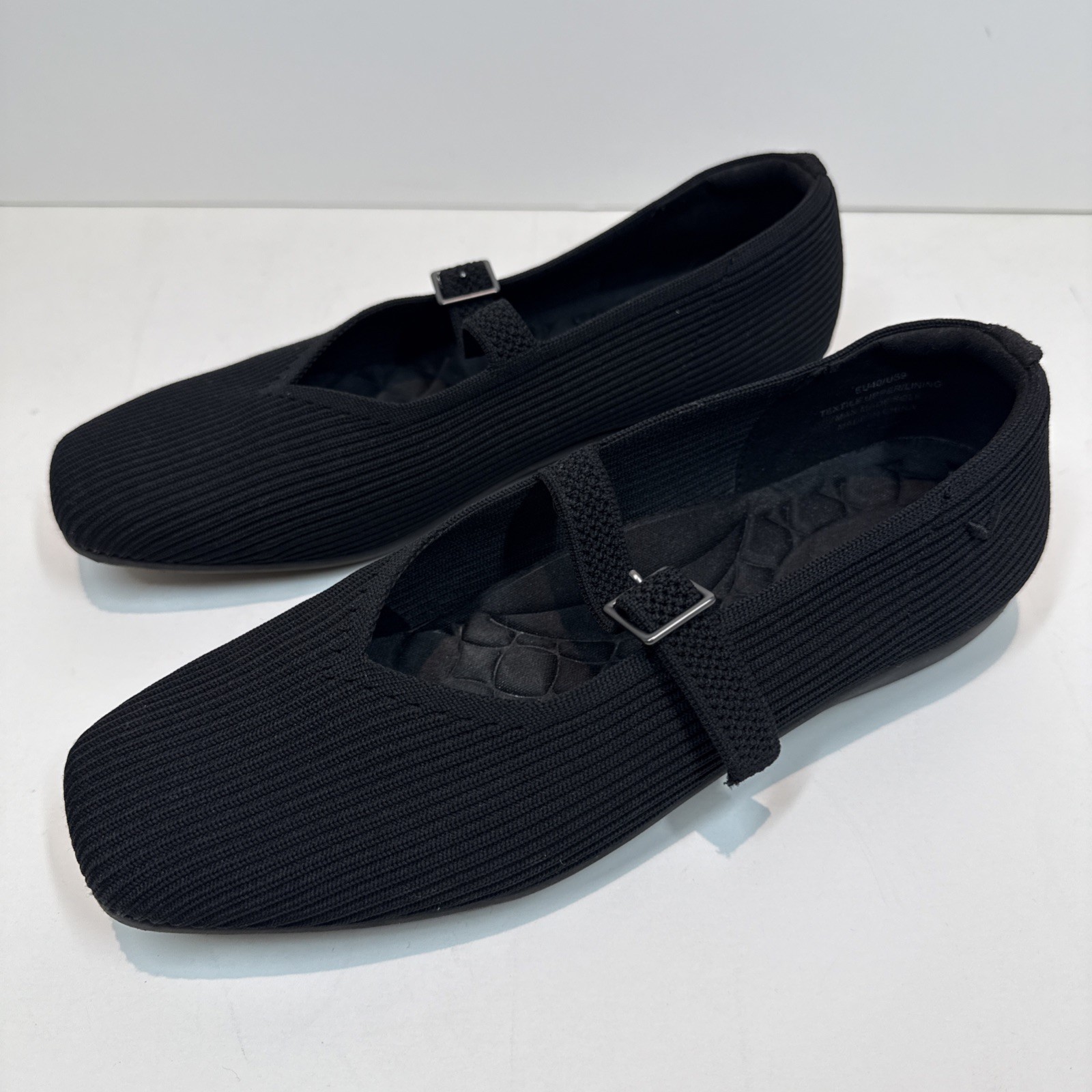 BUNDLE VIVAIA Margot Mary Jane Flats Black Tan Square Toe Womens Size EU 40 US 9
