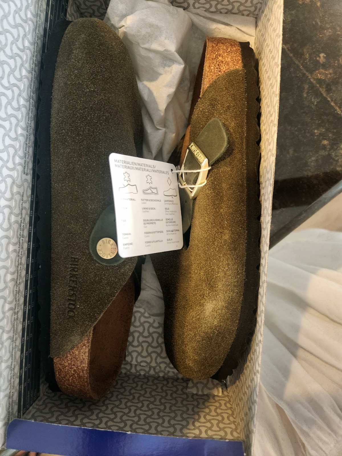 NEW Birkenstock Boston Braided Thyme Suede Clogs EU 38 US 7 Narrow NWT