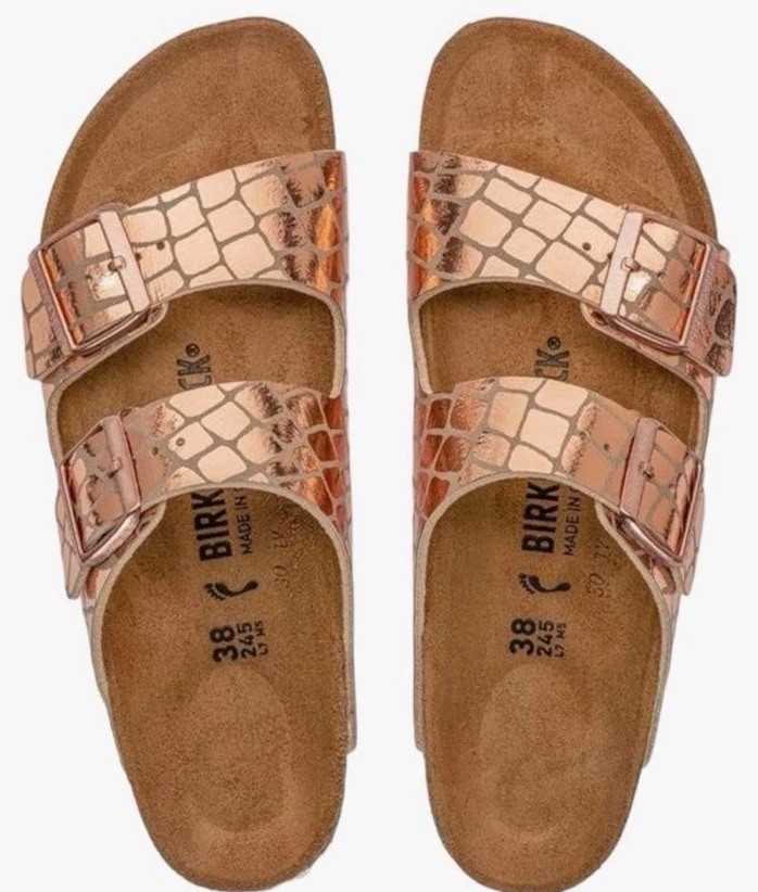 NEW Birkenstock Unisex Adult Arizona Gator Gleam Size UK 37 US 6L $115
