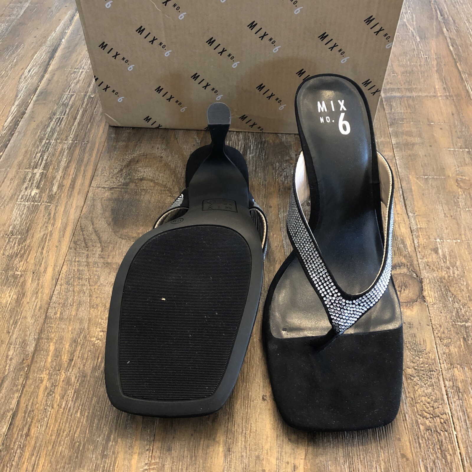 Mix No. 6 Gaile Sandal Black Micro Suede 12M