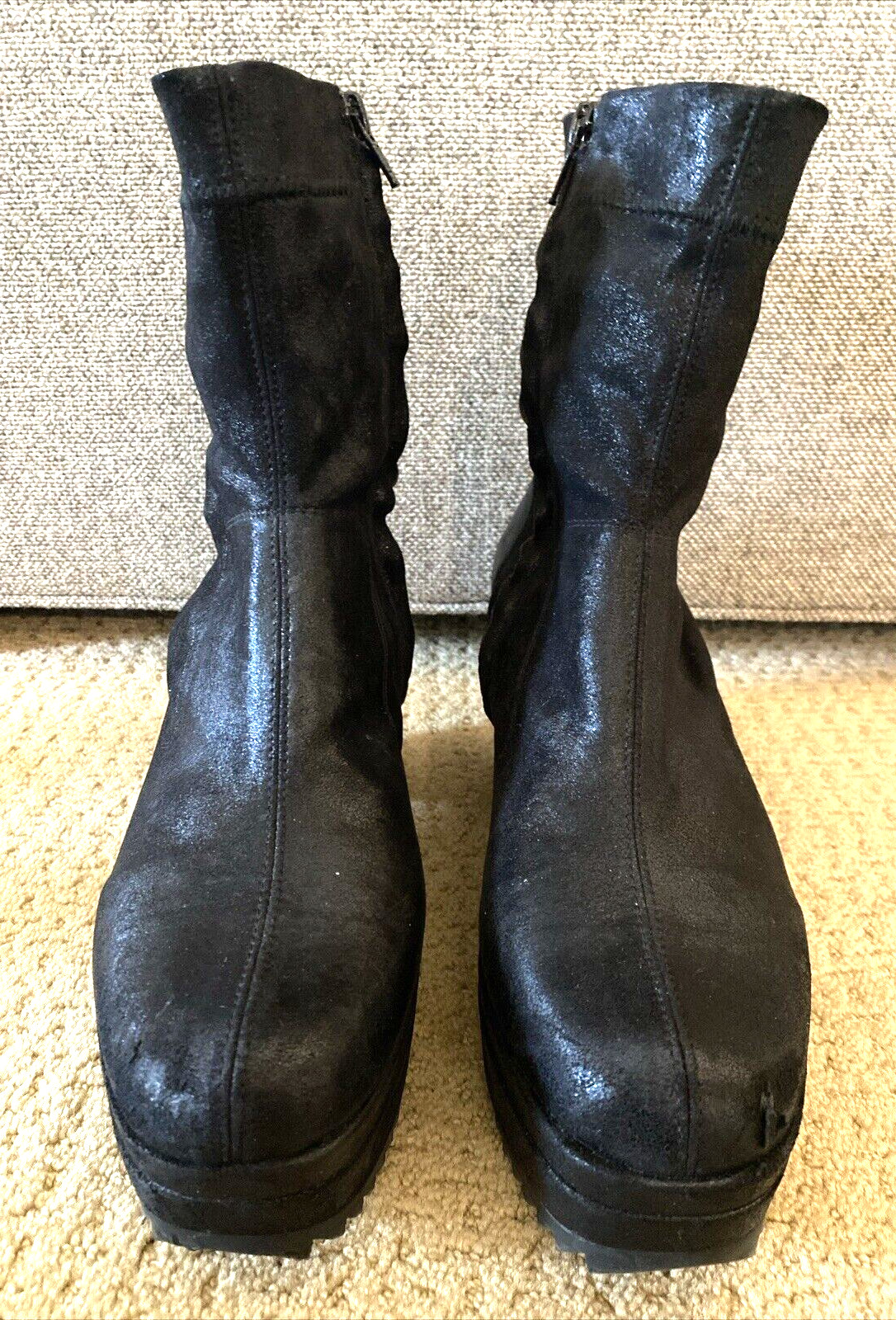 PEDRO GARCIA Urbana Stretch Sock Leather Platform Wedge Bootie 9.5 Ankle Boot