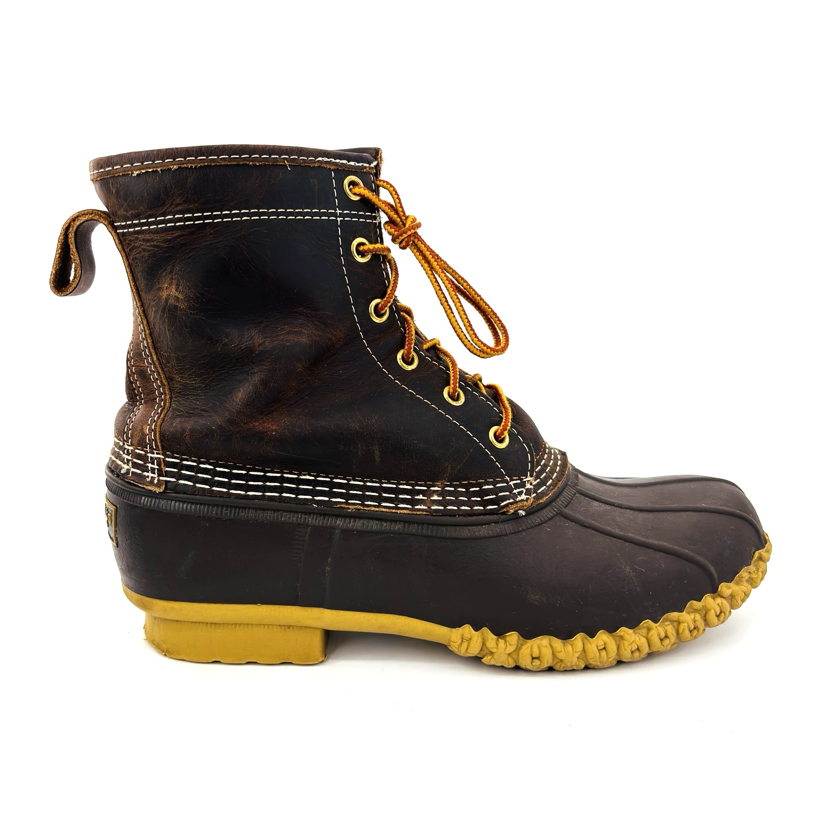 Womens 10 M L.L. Bean 8″ Duck Boots Brown Leather Waterproof Rain Hunting 511773