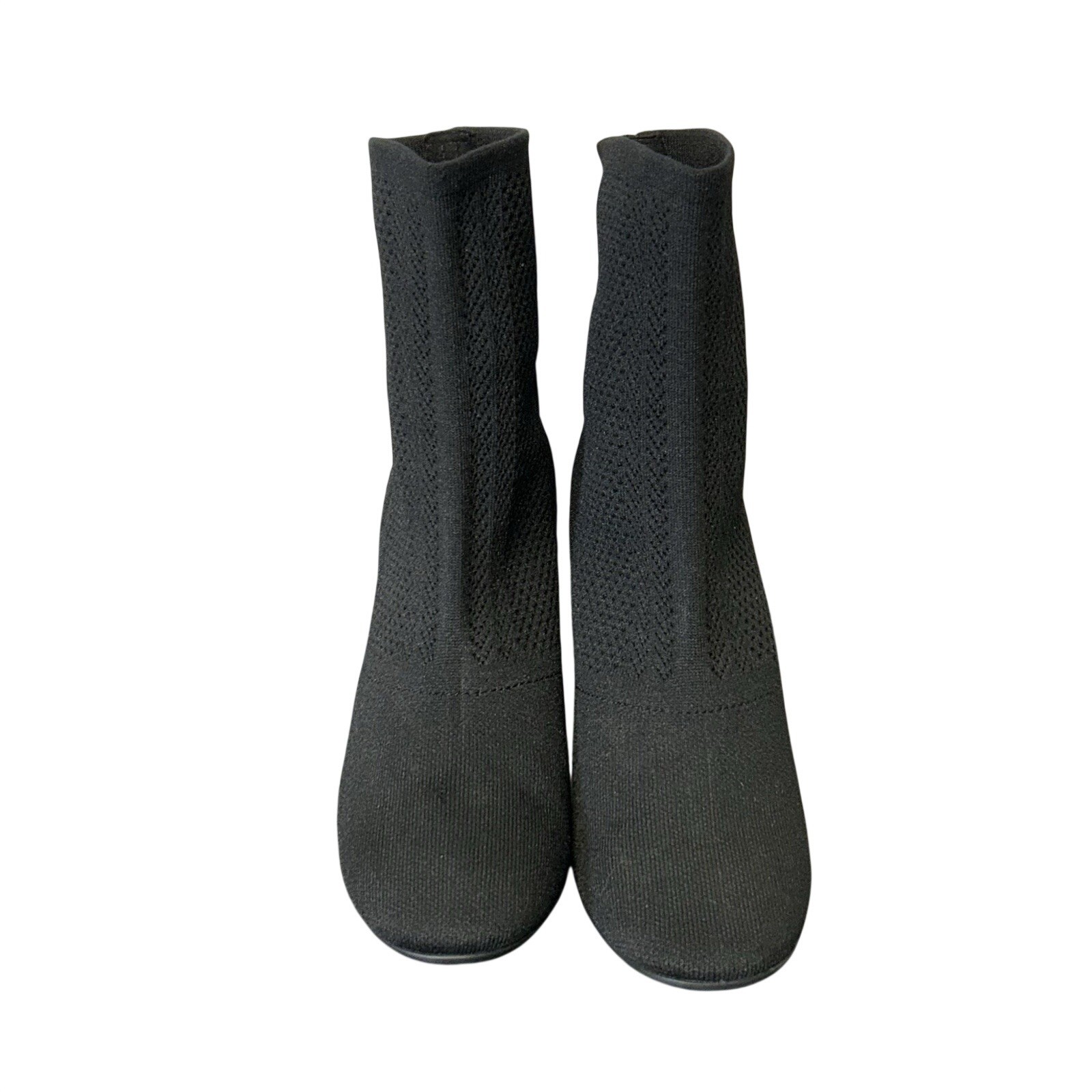 Børn Meggs Black Knit Sock Booties – Block Heel Ankle Boots – Size 7.5M Comfort