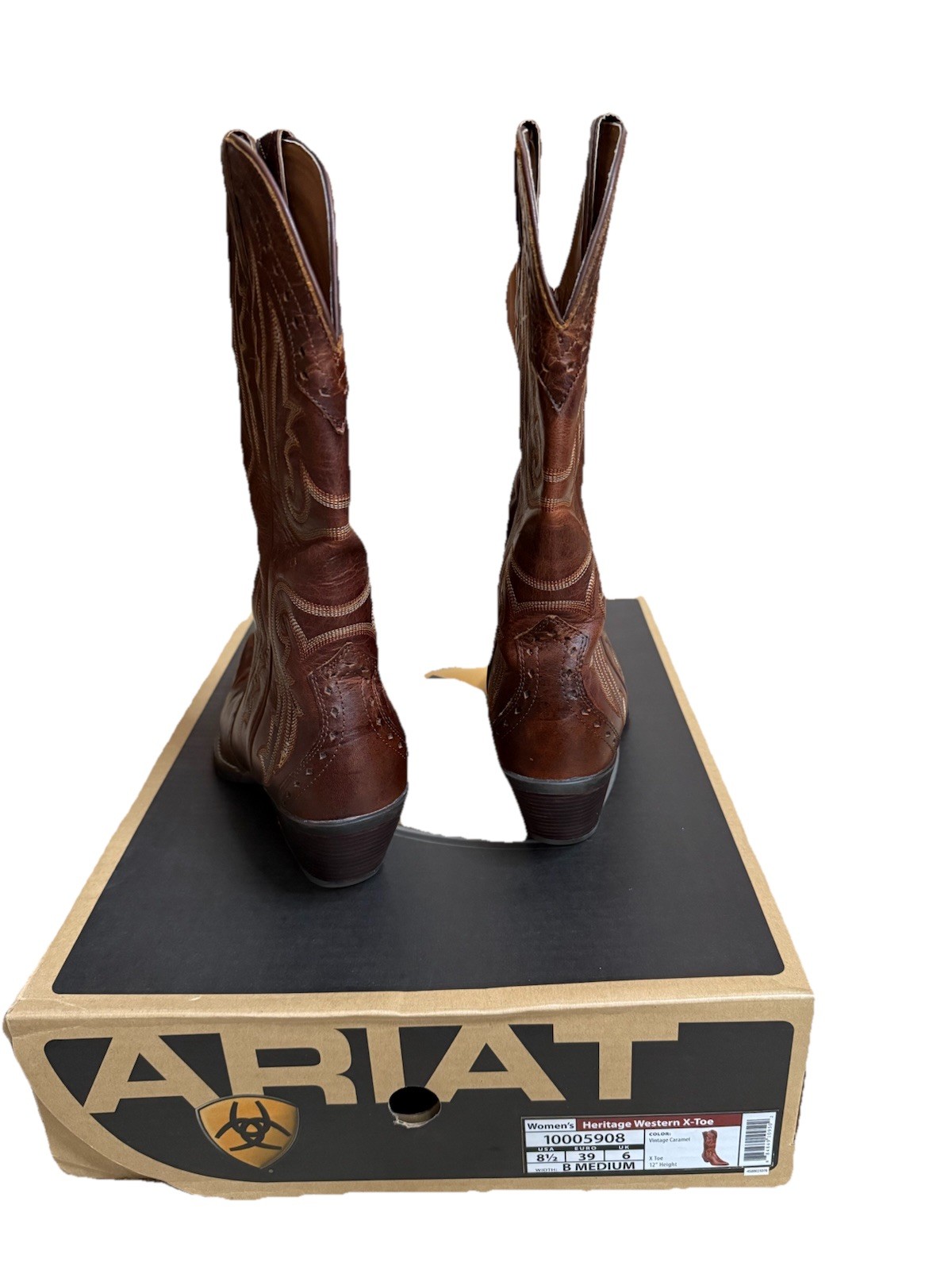 Ariat Heritage Western X Toe Boots Women’s 8.5 B Vintage Caramel Brown Leather
