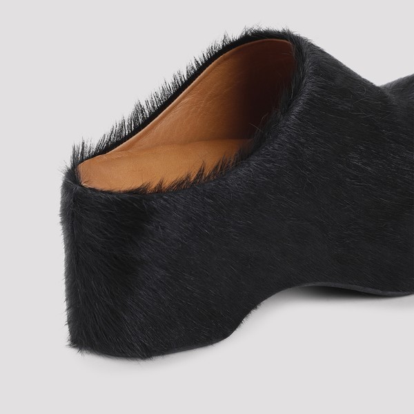 Marni Women’s Black Italian Calf Hair Sabot Slip-On Platform Mule Clog Sz 40