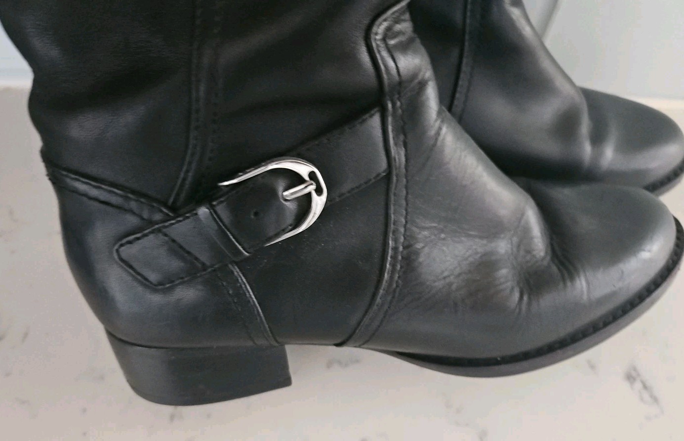 Ariat York English Riding Boots Leather 2-Tone Equestrian Knee 7B Excellent