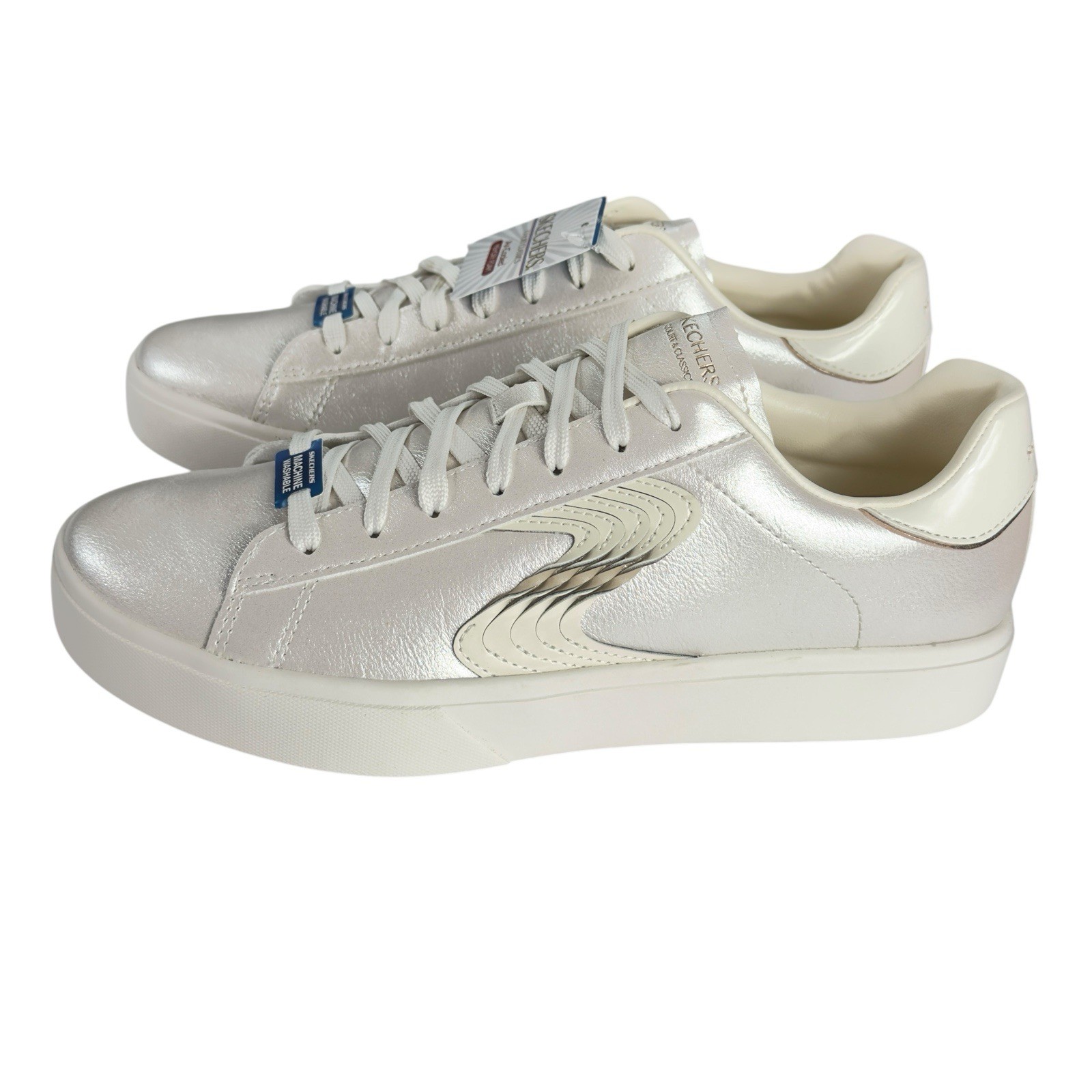 Skechers Eden LX Slight Shimmer Women’s 10 Off-White Sneaker Memory Foam 185057
