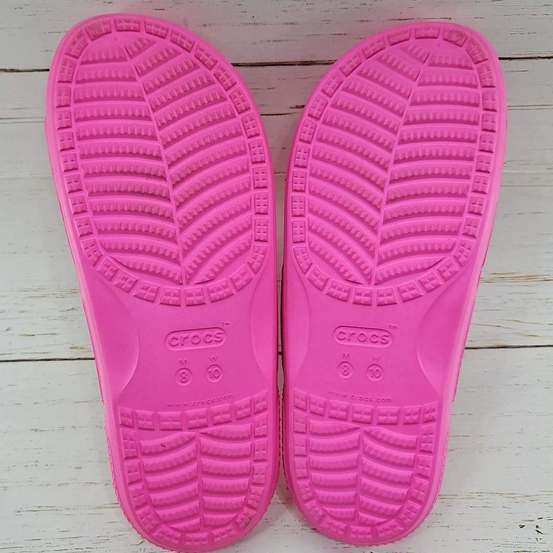 Crocs Classic Dual Band Womens 10 Mens 8 Pink Slip On Slides Sandals 206761