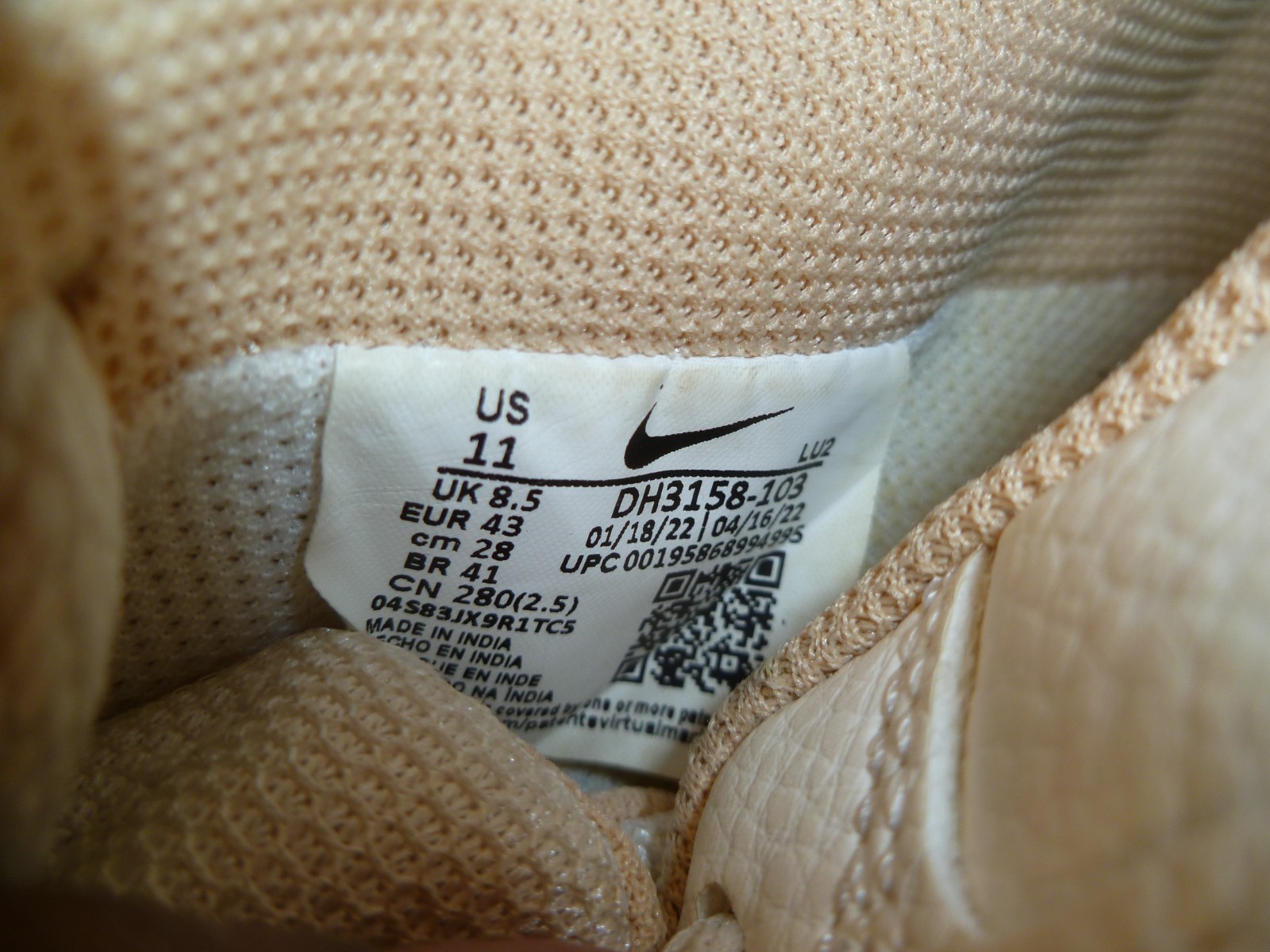 Womens Size 11 Nike Air Force 1 Low «Sun Club» Casual Shoes – DH3158-103
