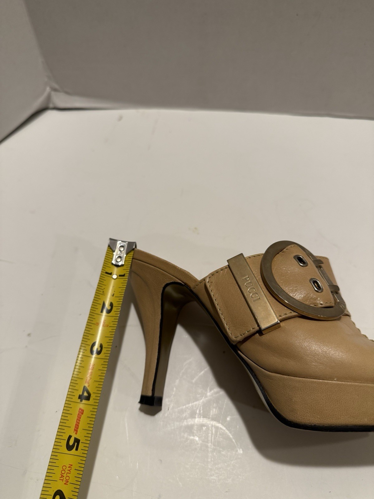 Emilio Pucci Leather Platform Pump Heel Mule Made Italy Women’s Size IT 36 US 6