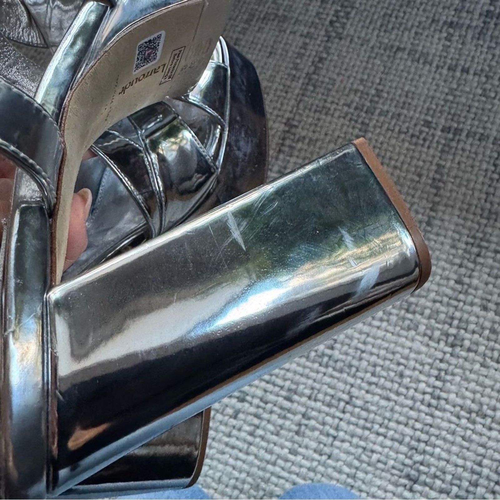 NEW Larroude Bee Sandal in Silver Specchio 10