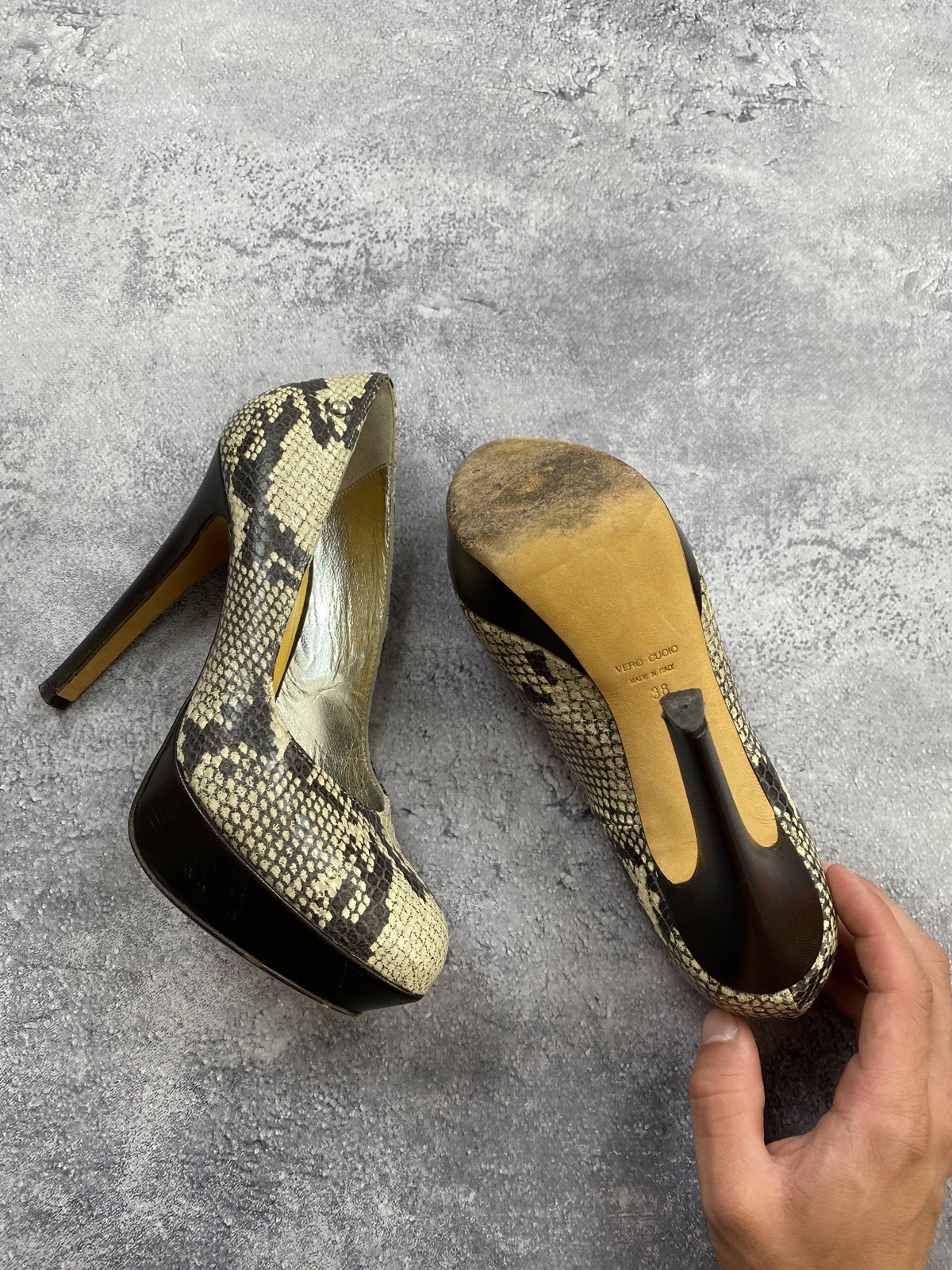 Just Cavalli Designer Women’s Shoes High-Heel Size 38 Made in Italy Vntg Roberto