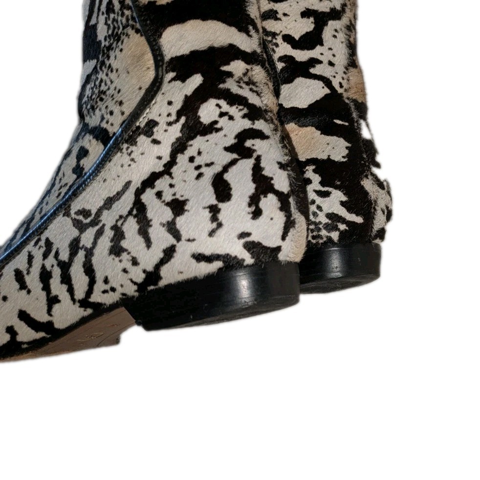 Derek Lam 10 Crosby Calf Fur Animal Print Tall Boots- Good Pre-owned Condition!