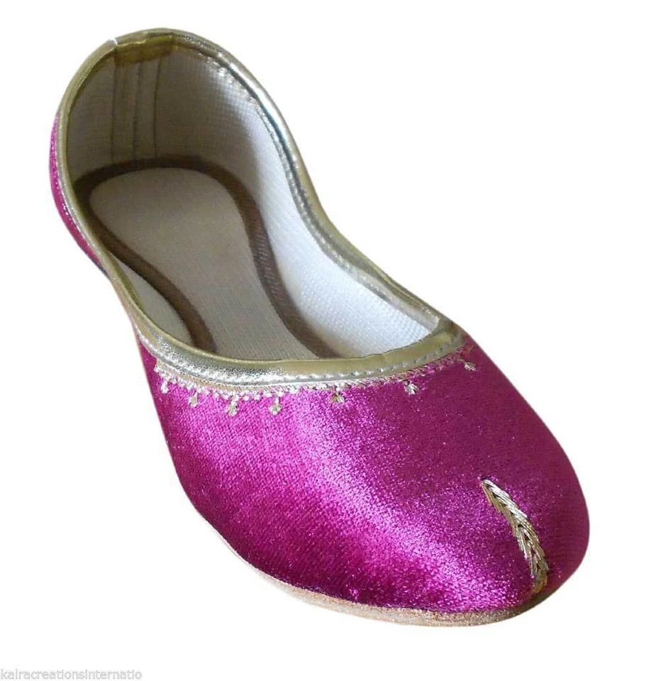 Women Casual Shoes Handmade Indian Leather Jutties Flip-Flops Mojaries US 5-9