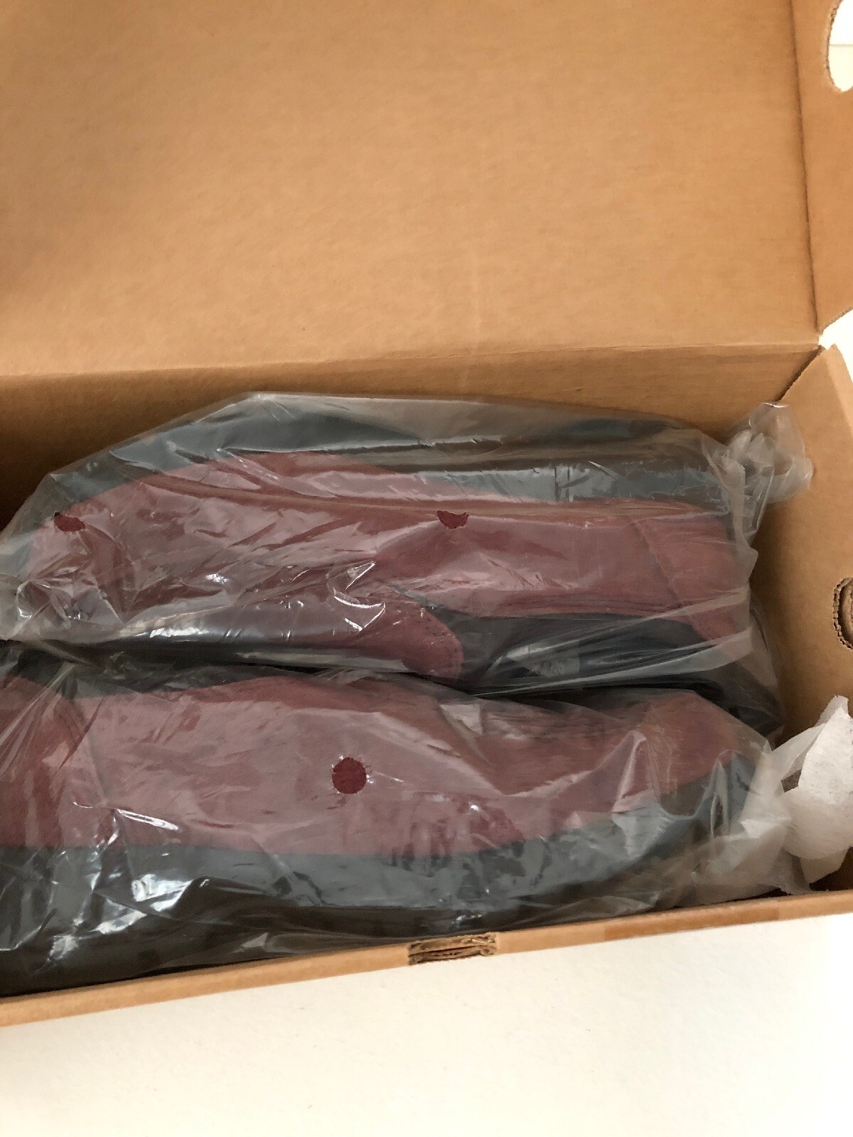 lands end handsewn slip on moc deep burgundy 8 1/2B NEW Old stock with box @2005