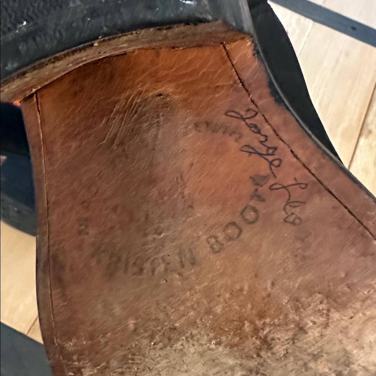 Handmade 90’s 8.5 Cowboy Boot Black Leather Jorge Leonel