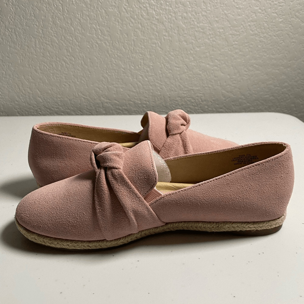 NIB Isaac Mizrahi Women’s Pink Knotted Slip On Espadrille Flat Shoes- Size 7.5