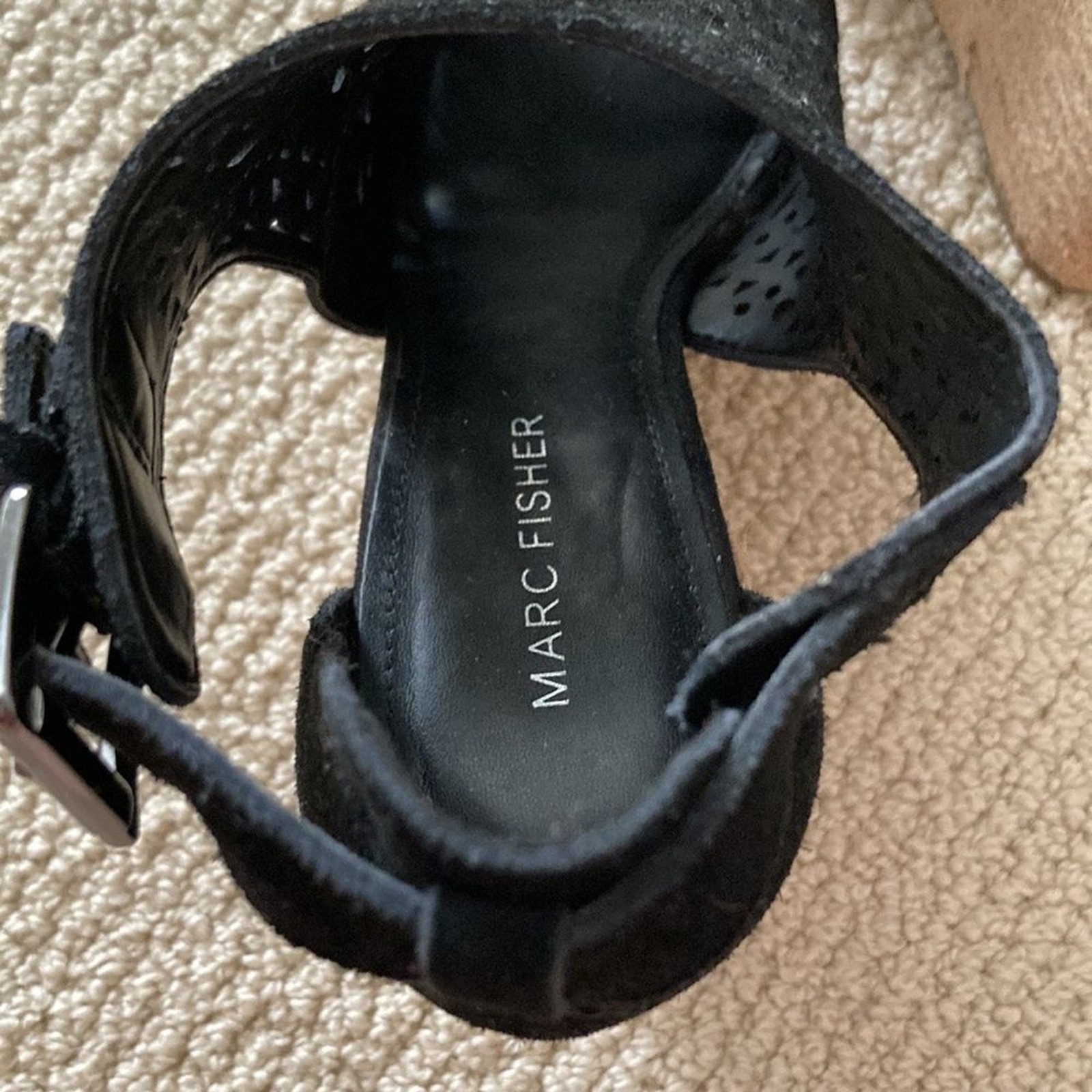 Marc Fisher Black Wedge Heels Espadrilles Sandals Rope Shoes Size 8 VEUC