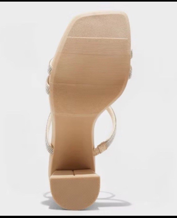 A New Day Women’s Stacy Mule Heels Size 8M Bling Open Toed Block