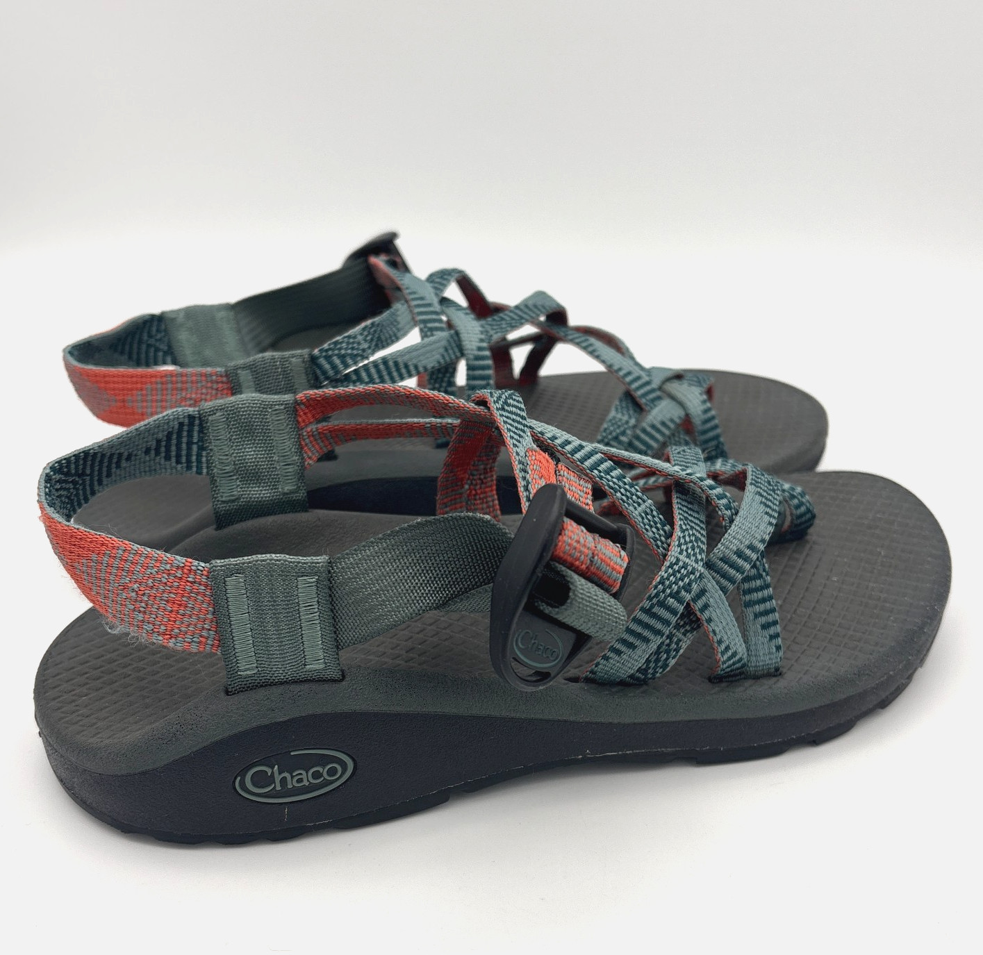 Chaco Z/Cloud X2 Sandals Womens 7 Rune Teal Toe Loop Hiking Water Shoes J106056