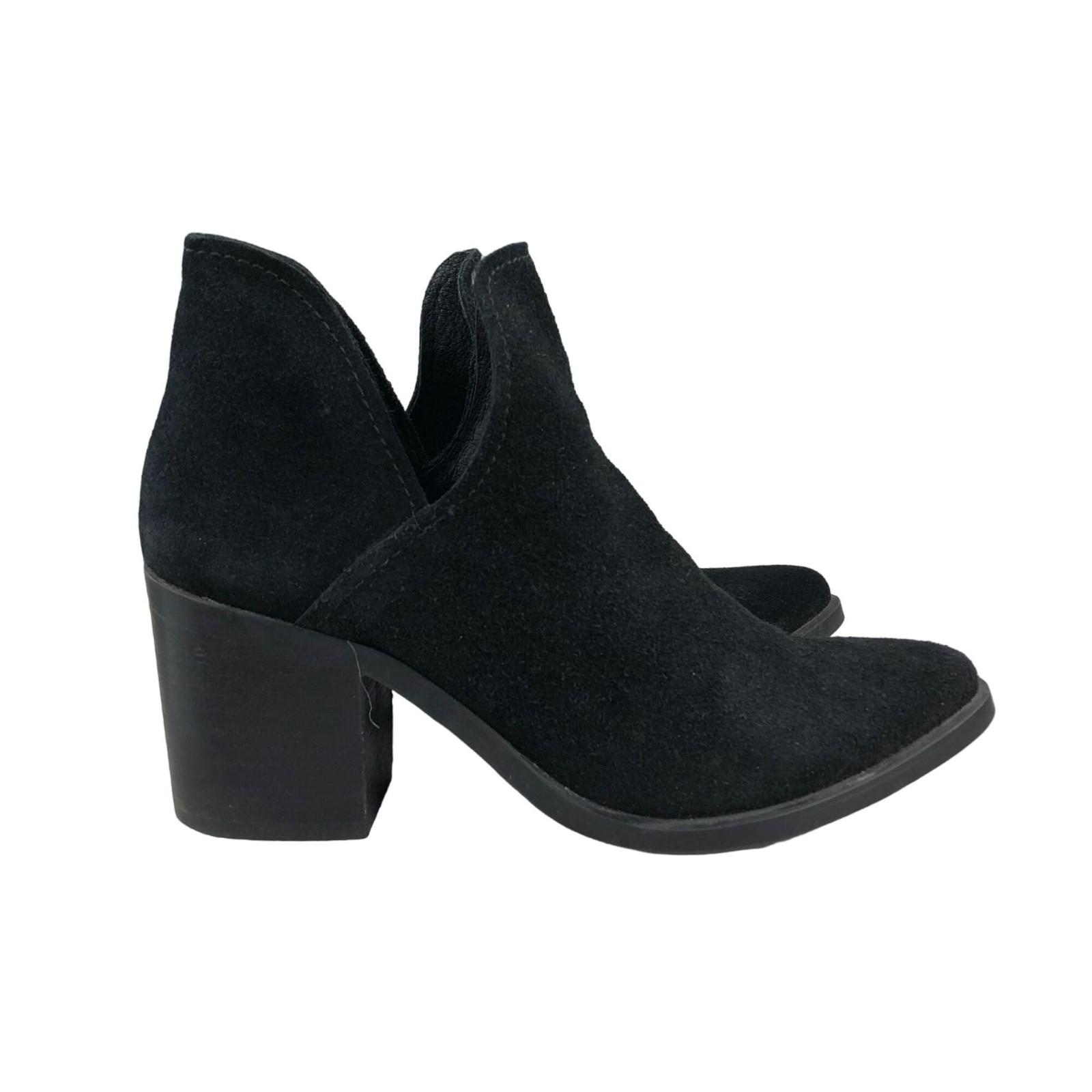 Steve Madden Women’s 9.5M Prezzie Black Suede High Heel Ankle Booties Boots