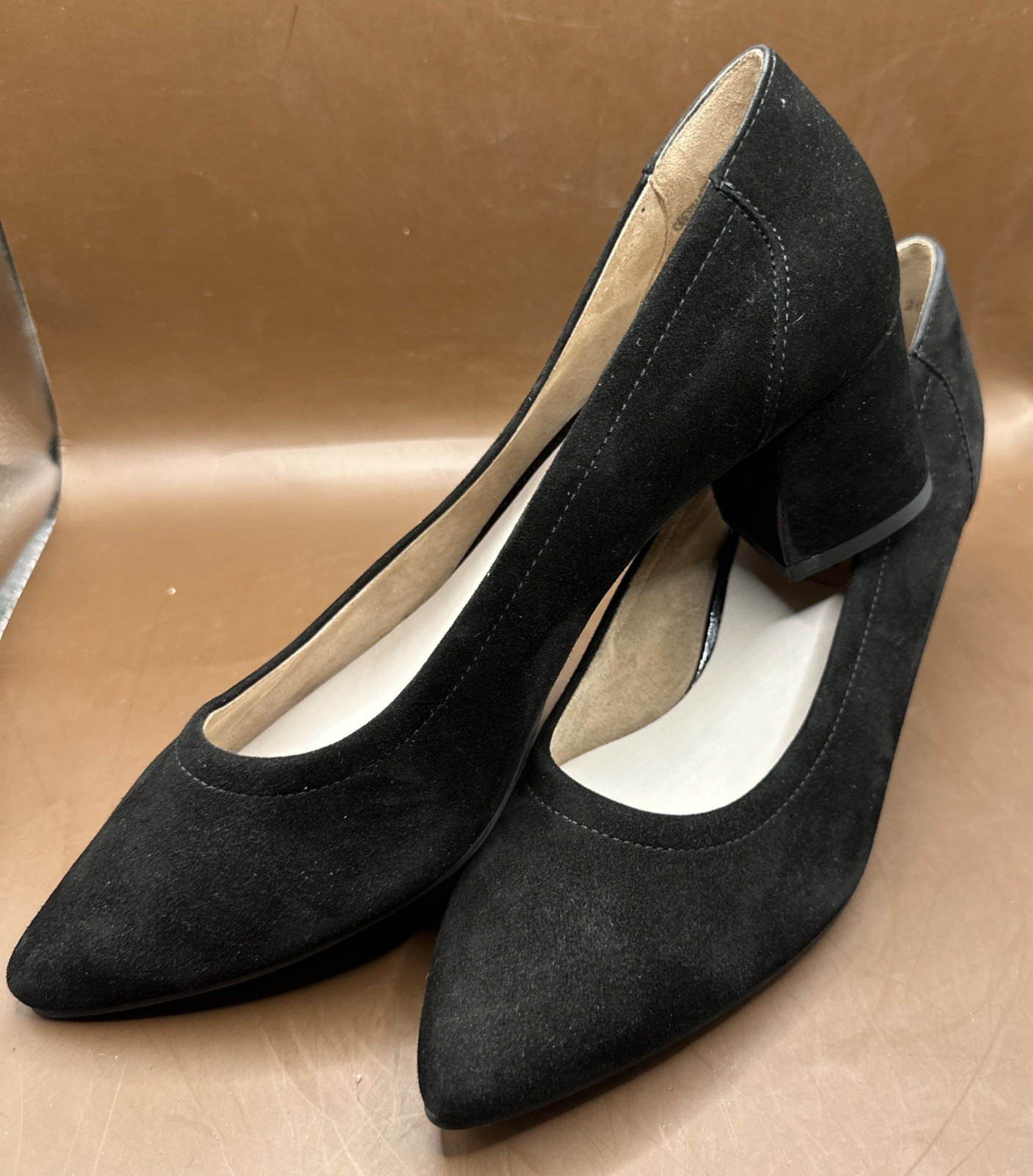 PAUL GREEN BLACK SUEDE PUMP AUSTRIA SZ 5 1/2 US SZ 8 EXCELLENT CONDITION