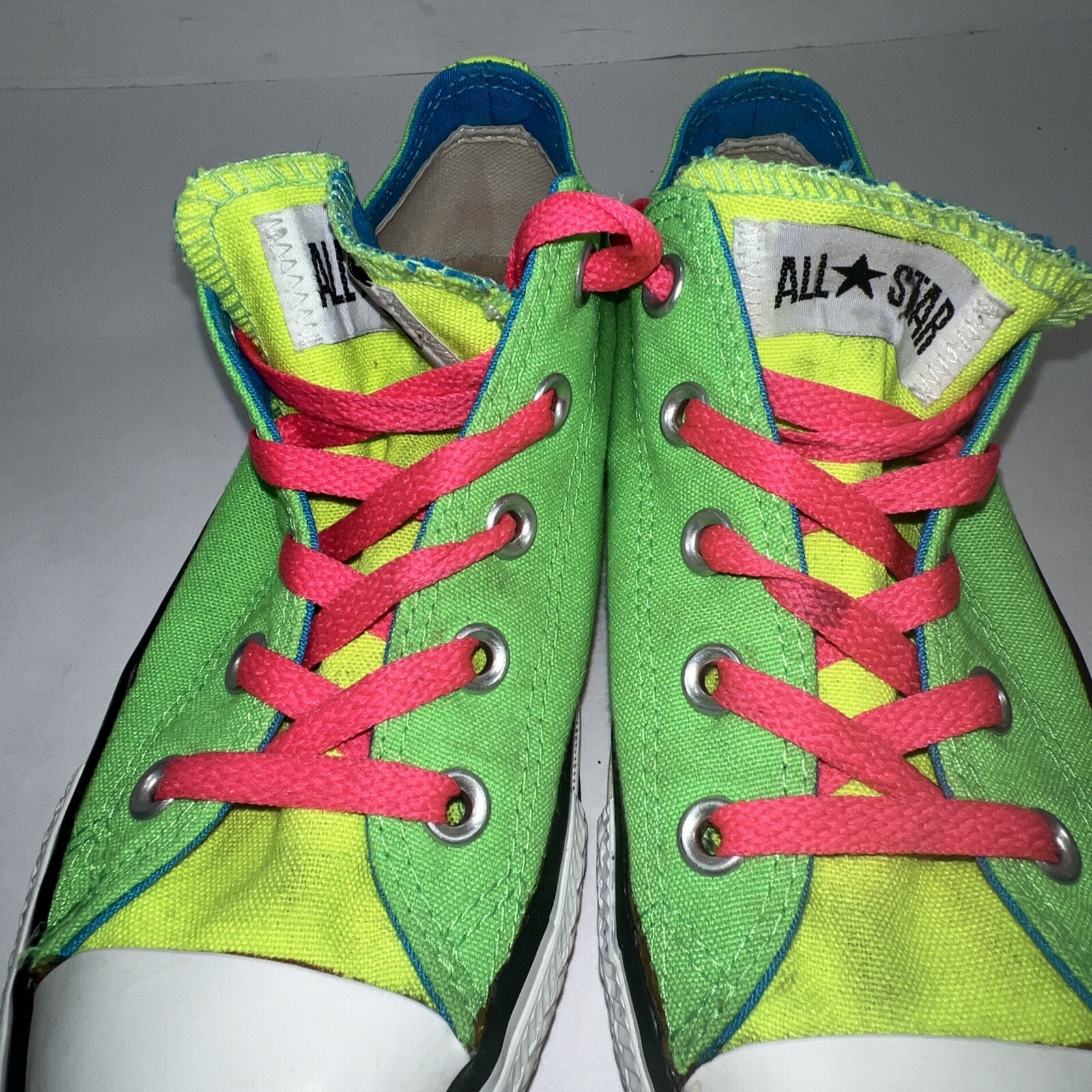 Converse All Star Green Yellow Aqua Mens 4 Womens 6 Running Sneaker Shoe Walk