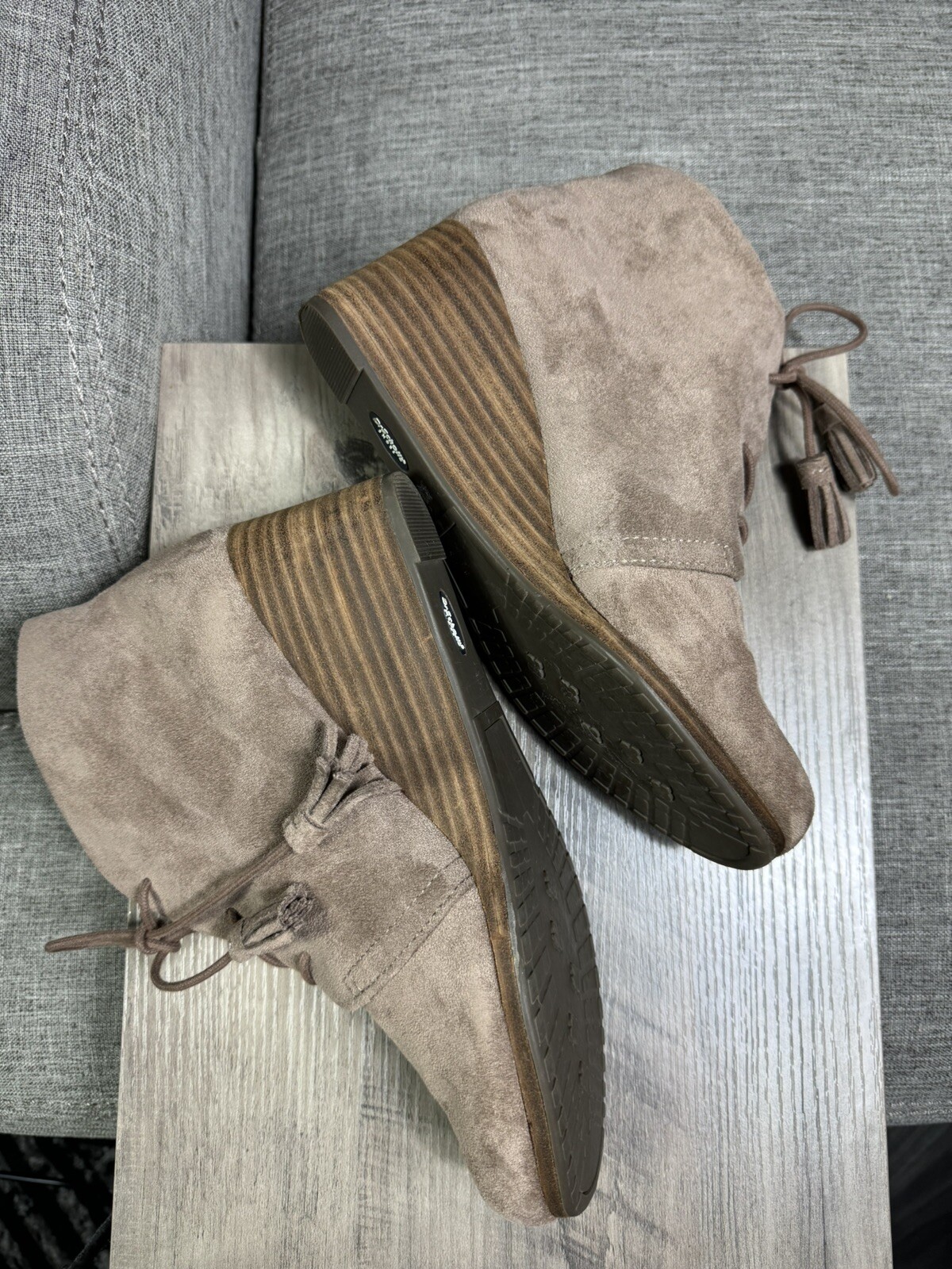 Dr. Scholl’s Dakota Wedge Ankle Boots Women’s Size 9.5 M Tan
