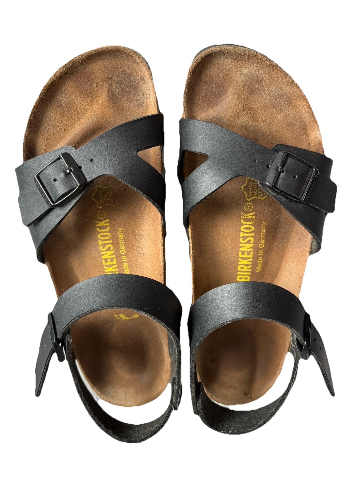Birkenstock 37 RIO Womens 6 Black Birko-Flor Germany Excellent