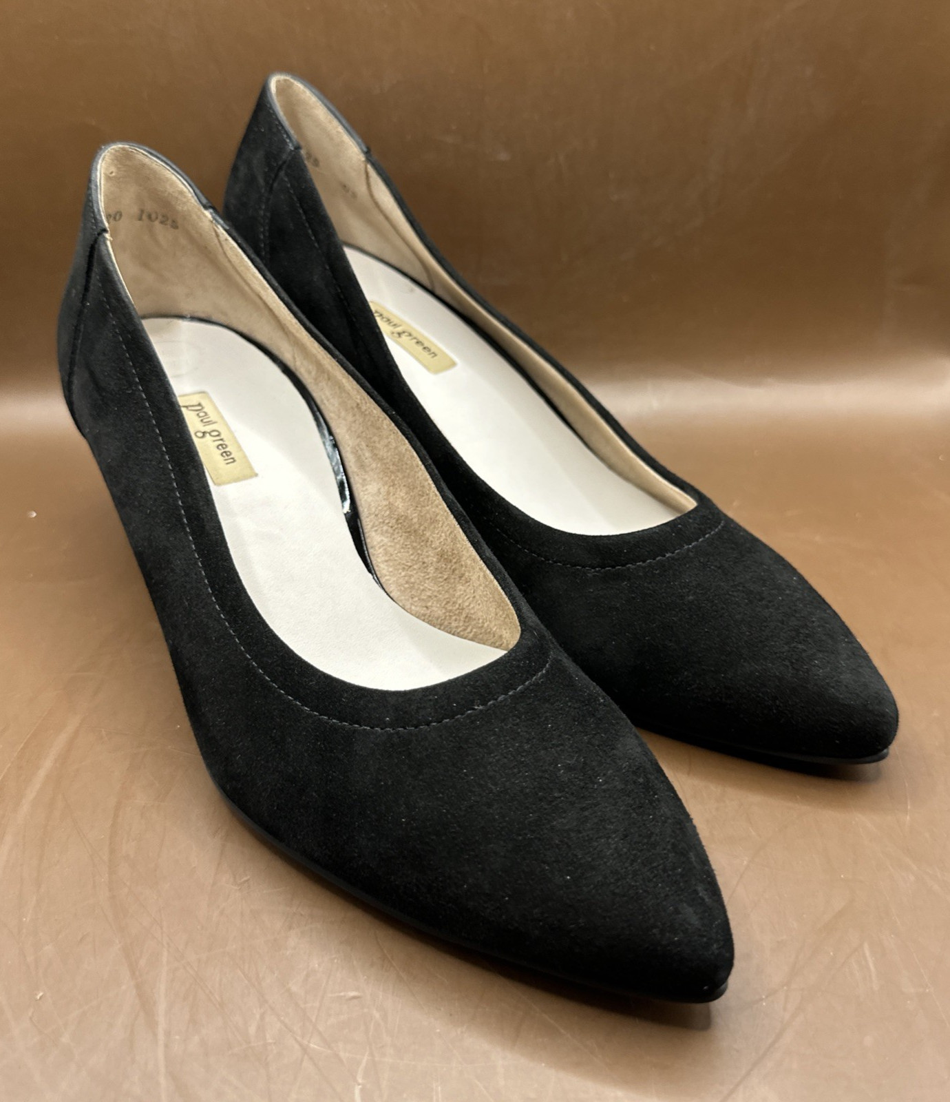 PAUL GREEN BLACK SUEDE PUMP AUSTRIA SZ 5 1/2 US SZ 8 EXCELLENT CONDITION